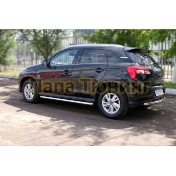 Пороги труба d57 вариант 1 РусСталь для Peugeot 4008 2013-2017