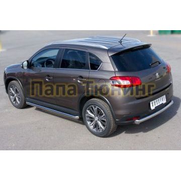 Пороги труба d57 вариант 1 РусСталь для Peugeot 4008 2013-2017