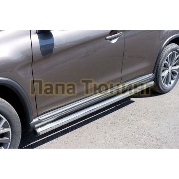 Пороги труба d57 вариант 2 РусСталь для Peugeot 4008 2013-2017