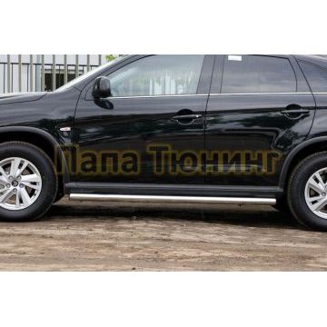 Пороги труба d57 вариант 3 РусСталь для Peugeot 4008 2013-2017