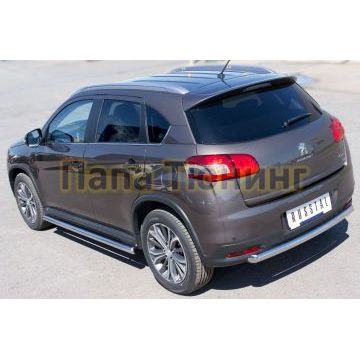 Пороги труба d57 вариант 3 РусСталь для Peugeot 4008 2013-2017