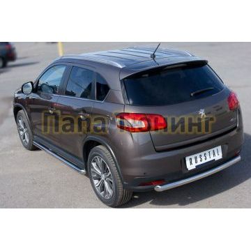 Защита заднего бампера d57 РусСталь для Peugeot 4008 2013-2017