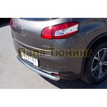 Защита заднего бампера d57 РусСталь для Peugeot 4008 2013-2017