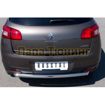Защита заднего бампера d57 РусСталь для Peugeot 4008 2013-2017