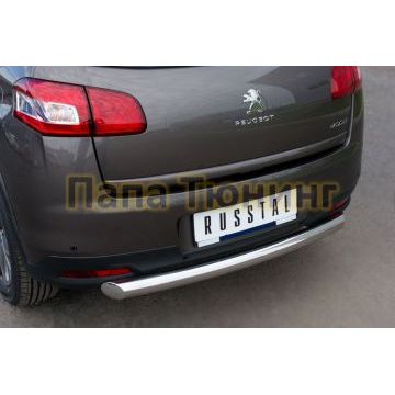 Защита заднего бампера d76 РусСталь для Peugeot 4008 2013-2017