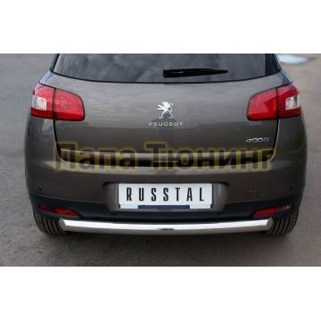 Защита заднего бампера d76 РусСталь для Peugeot 4008 2013-2017