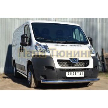 Защита переднего бампера d76 РусСталь для Peugeot Boxer 2006-