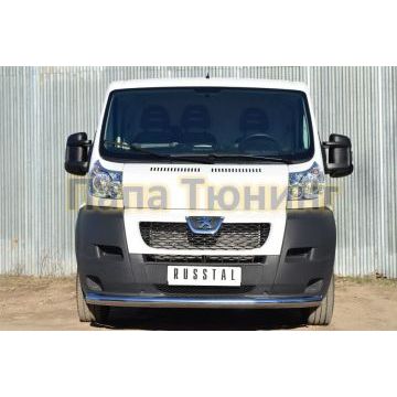 Защита переднего бампера d76 РусСталь для Peugeot Boxer 2006-