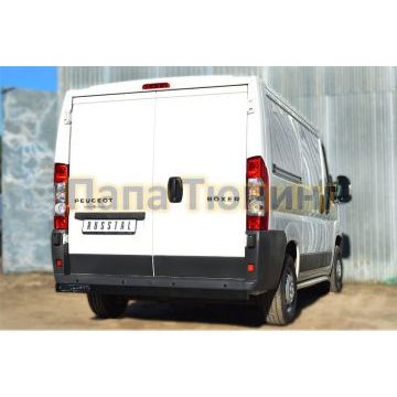 Защита заднего бампера d80xd40 мм РусСталь для Peugeot Boxer 2006-