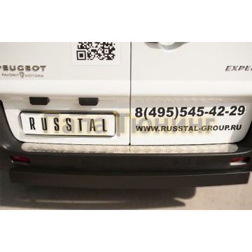 Накладка на задний бампер лист алюминий квинтет РусСталь для Peugeot Expert 2007-2012