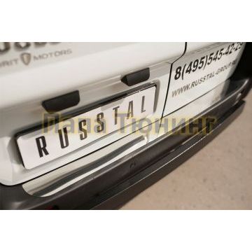 Накладка на задний бампер нержавеющий лист зеркальный РусСталь для Peugeot Expert 2007-2012