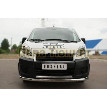 Защита передняя двойная d57-d42 РусСталь для Peugeot Expert 2007-2012