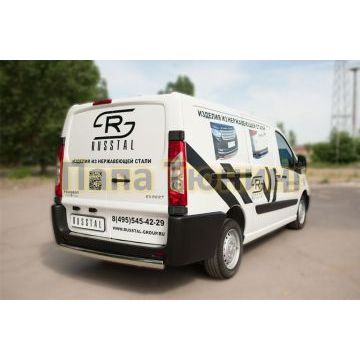 Защита заднего бампера овальная 75х42 мм РусСталь для Peugeot Expert 2007-2012
