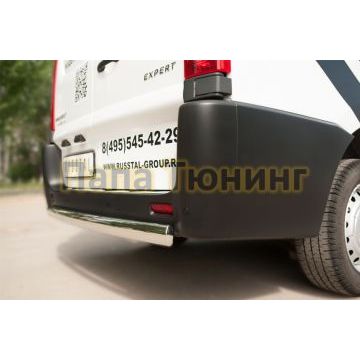 Защита заднего бампера овальная 75х42 мм РусСталь для Peugeot Expert 2007-2012