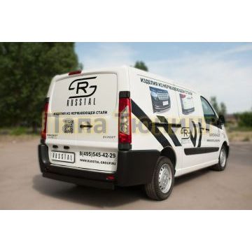 Защита заднего бампера d80хd40 мм РусСталь для Peugeot Expert 2007-2012
