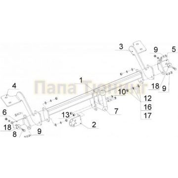 Фаркоп Avtos для Peugeot Partner 2008-2018 Фаркоп Avtos для Peugeot Partner 2008-2018
