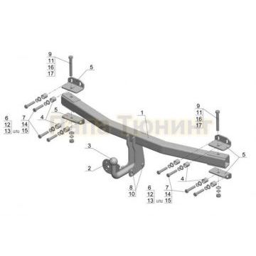 Фаркоп Avtos для Porshe Cayenne 2003-2010 Фаркоп Avtos для Porshe Cayenne 2003-2010