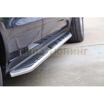 Пороги алюминиевые вариант 2 OEM Tuning для Porsche Macan 2013-2018