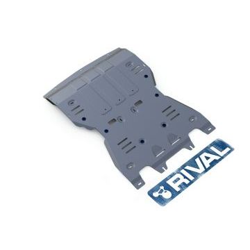 Защита картера + КПП алюминий 4 мм Rival для Porsche Macan, V - 2.0; 3.0 2019-/Porsche Macan, V - 2.0; 3.0; 3.6; 3.0d 2014-2019