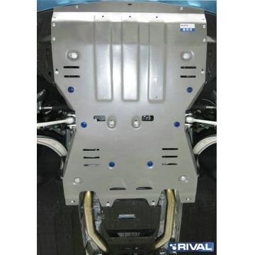 Защита картера + КПП алюминий 4 мм Rival для Porsche Macan, V - 2.0; 3.0 2019-/Porsche Macan, V - 2.0; 3.0; 3.6; 3.0d 2014-2019