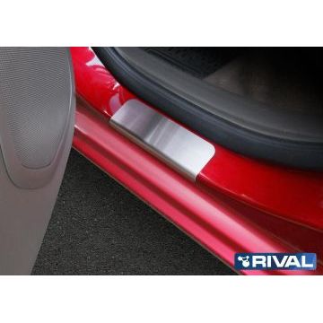 Накладки порогов Rival с надписью 4 штуки для Ravon R4 2016-