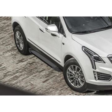 Пороги алюминиевые Rival Black New для Cadillac XT5 2016-