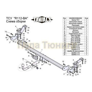 Фаркоп Лидер-Плюс для Renault Kangoo 2008-2013 Фаркоп Лидер-Плюс для Renault Kangoo 2008-2013