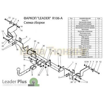 Фаркоп Лидер-Плюс для Renault Kangoo 1998-2008