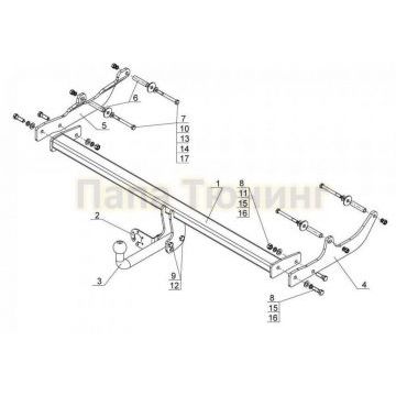 Фаркоп Avtos для Renault Fluence 2009-2017 Фаркоп Avtos для Renault Fluence 2009-2017