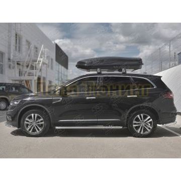 Пороги с площадкой алюминиевый лист d42 вариант 2 для Renault Koleos 2017-