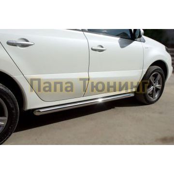Пороги труба d57 вариант 1 РусСталь для Renault Koleos 2011-2016