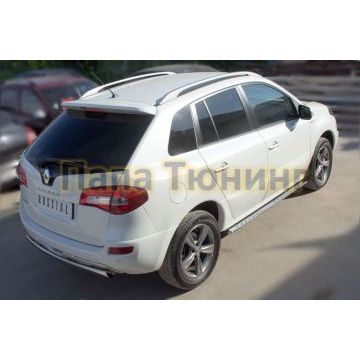 Пороги труба овальная с проступью 75х42 мм РусСталь для Renault Koleos 2011-2016