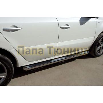 пороги труба d76 с накладками вариант 1 РусСталь для Renault Koleos 2011-2016