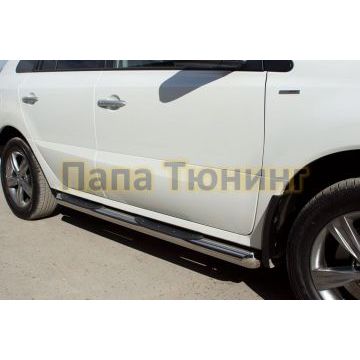 пороги труба d76 с накладками вариант 1 РусСталь для Renault Koleos 2011-2016