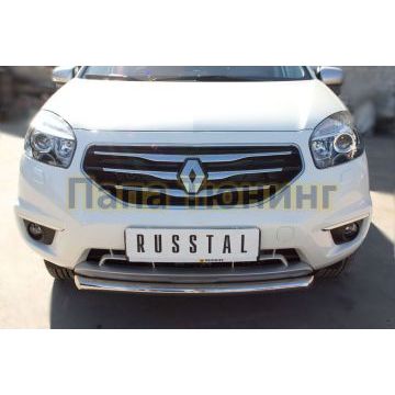 Защита переднего бампера d57 РусСталь для Renault Koleos 2011-2016