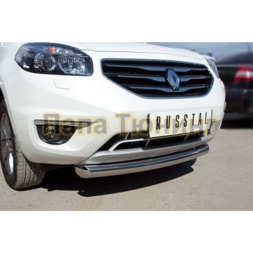 Защита переднего бампера d76 дуга РусСталь для Renault Koleos 2011-2016