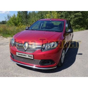 Защита переднего бампера 42 мм ТСС для Renault Logan 2015-