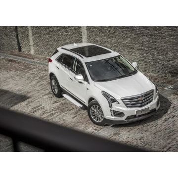 Пороги алюминиевые Rival Silver New для Cadillac XT5 2016-