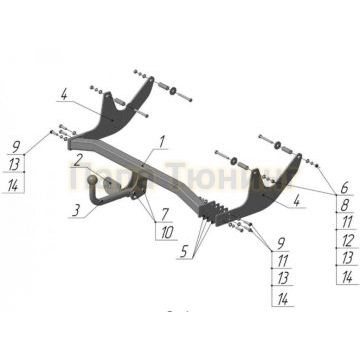 Фаркоп Avtos для Renault Logan-Estate 2007-2012 Фаркоп Avtos для Renault Logan-Estate 2007-2012