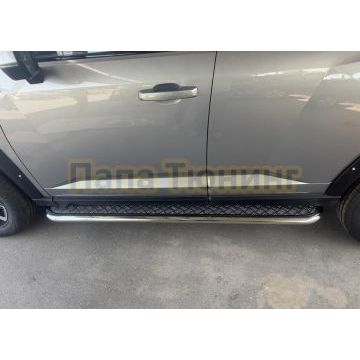 Пороги с накладным листом Папа Тюнинг d53 для Haval H7 2025-