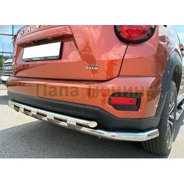 Защита заднего бампера угловая большая двойная с  перемычками Папа Тюнинг d60/42 для Haval H7 2025-