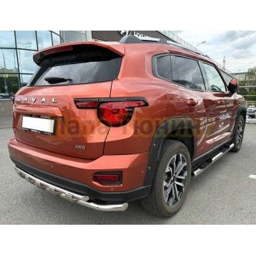 Защита заднего бампера двойная с перемычками Папа Тюнинг d60/42 для Haval H7 2025-