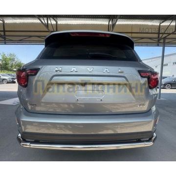 Защита заднего бампера угловая большая двойная Папа Тюнинг d60/42 для Haval H7 2025-