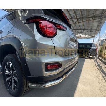 Защита заднего бампера угловая большая двойная Папа Тюнинг d60/42 для Haval H7 2025-