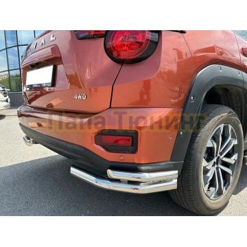 Защита заднего бампера  угловая двойная Папа Тюнинг d60/42 для Haval H7 2025-