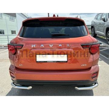 Защита заднего бампера  угловая Папа Тюнинг d60 для Haval H7 2025-