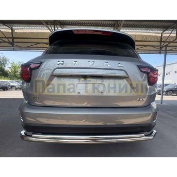 Защита заднего бампера двойная Папа Тюнинг d60/42 для Haval H7 2025-