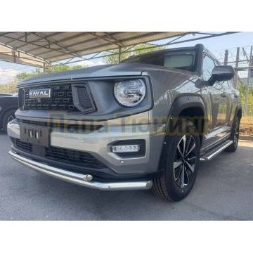 Защита переднего бампера двойная Папа Тюнинг d60/42 для Haval H7 2025-