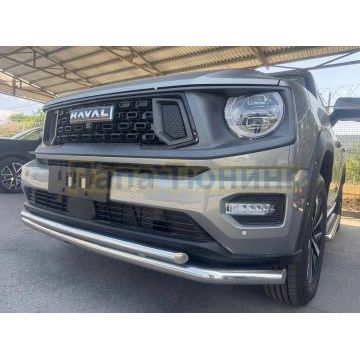 Защита переднего бампера двойная Папа Тюнинг d60/42 для Haval H7 2025-