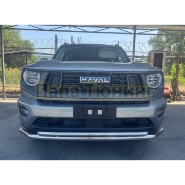 Защита переднего бампера двойная Папа Тюнинг d60/42 для Haval H7 2025-